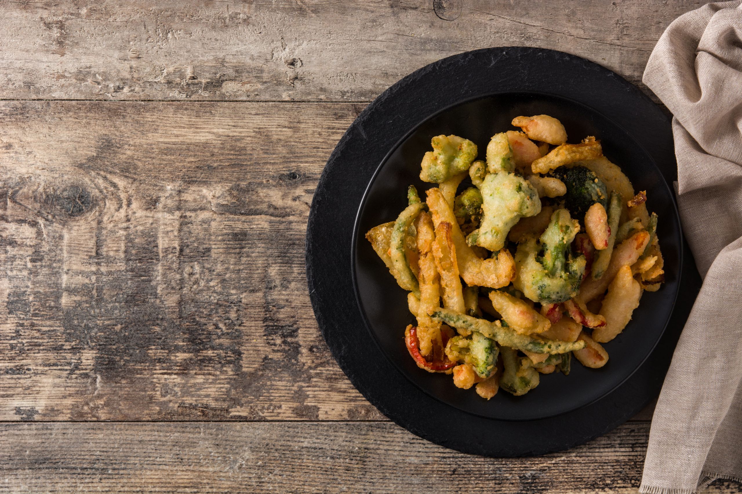 verdura cotta attraverso frittura